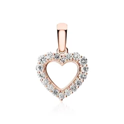 Herzanhänger aus 750er Roségold mit Diamanten BDP0026-18KRSL