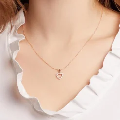 Herzanhänger aus 750er Roségold mit Diamanten BDP0026-18KRSL