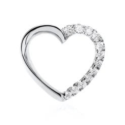 Herzanhänger aus 585er Weißgold mit Diamanten BDP0023-14KWSL