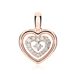 Herzanhänger aus 18K Roségold mit Diamanten BDP0028-18KRSL