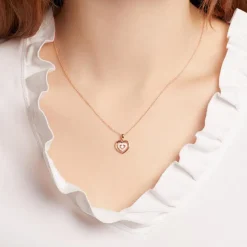 Herzanhänger aus 18K Roségold mit Diamanten BDP0028-18KRSL