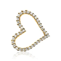 Herzanhänger aus 14K Weißgold mit Diamanten BDP0020-14KWSL