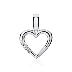 Herzanhänger aus 18K Weißgold mit Diamanten BDP0027-18KWSL