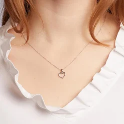 Herzanhänger aus 18K Weißgold mit Diamanten BDP0027-18KWSL