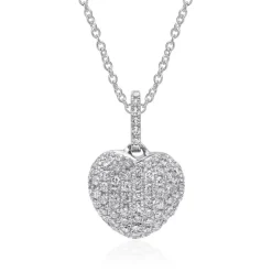 Herzanhänger aus 18K Weißgold, Diamanten, ca. 0,74 ct. DP0288-18KW-SL