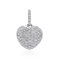 Herzanhänger aus 18K Weißgold, Diamanten, ca. 0,74 ct. DP0288-18KW-SL