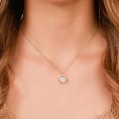 Herzanhänger aus 18K Weißgold, Diamanten, ca. 0,74 ct. DP0288-18KW-SL