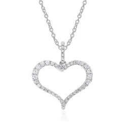 Herzanhänger aus 18K Weißgold, Diamanten, ca. 0,21 ct. DP0295-18KW-SL