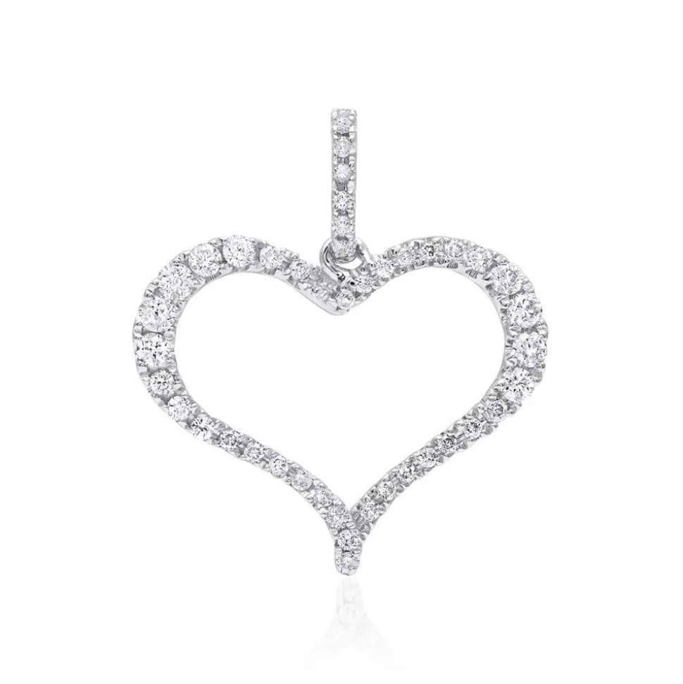 Herzanhänger aus 18K Weißgold, Diamanten, ca. 0,21 ct. DP0295-18KW-SL