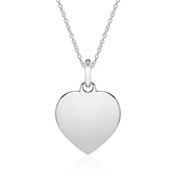 Herzanhänger aus 14-karätigem Weißgold, gravierbar GP0321-14KWSL