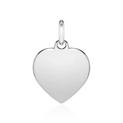 Herzanhänger aus 14-karätigem Weißgold, gravierbar GP0321-14KWSL