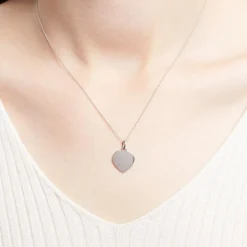 Herzanhänger aus 14-karätigem Weißgold, gravierbar GP0321-14KWSL