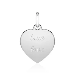 Herzanhänger aus 14-karätigem Weißgold, gravierbar GP0321-14KWSL