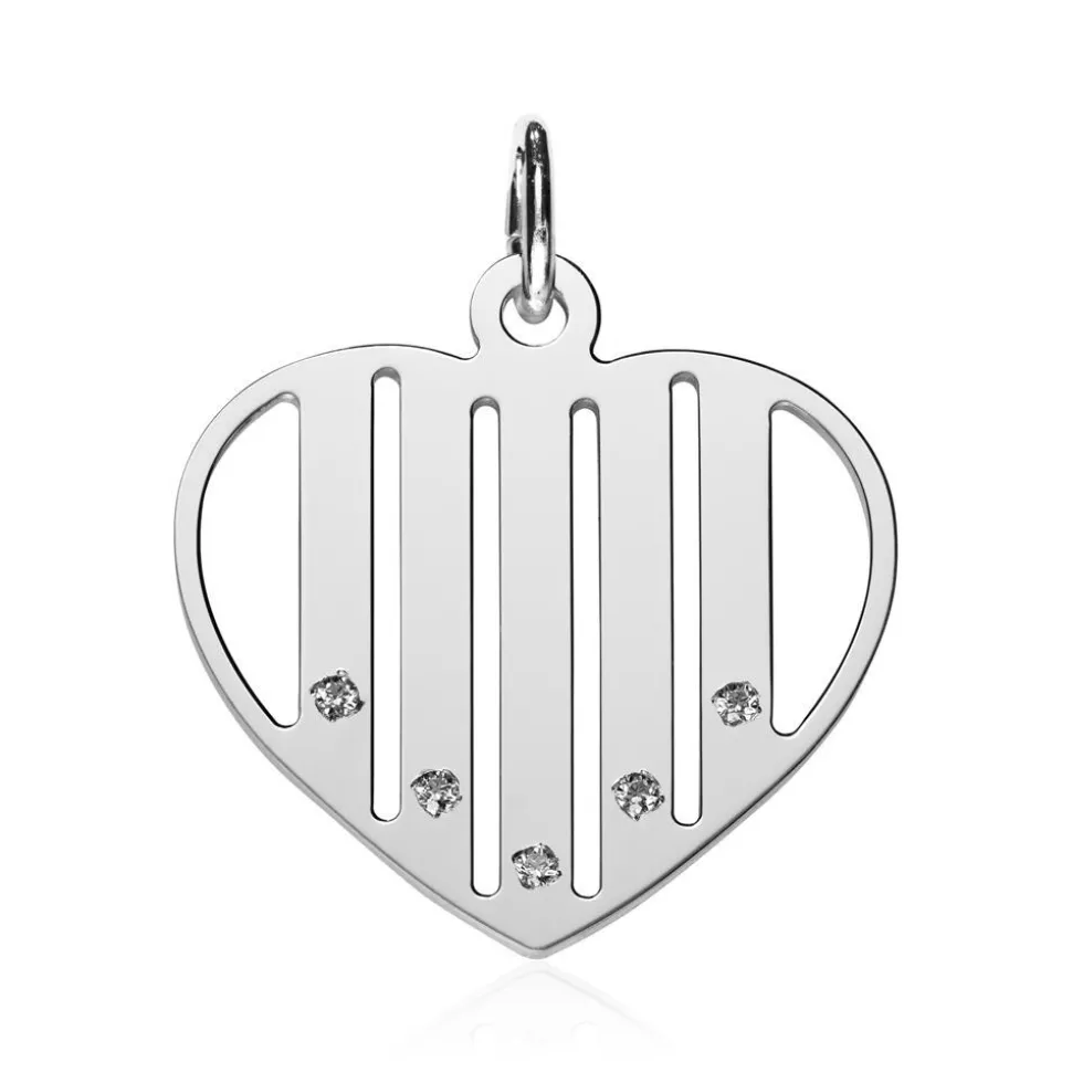 Herzanhänger aus Sterlingsilber Zirkonia, gravierbar SP0984SL