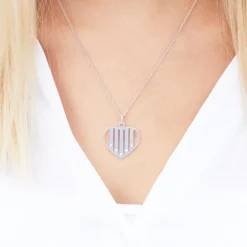 Herzanhänger aus Sterlingsilber Zirkonia, gravierbar SP0984SL