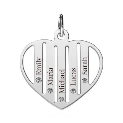 Herzanhänger aus Sterlingsilber Zirkonia, gravierbar SP0984SL