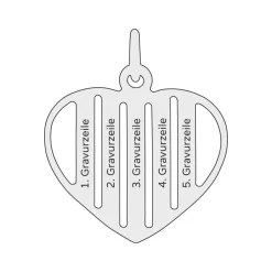 Herzanhänger aus Sterlingsilber Zirkonia, gravierbar SP0984SL