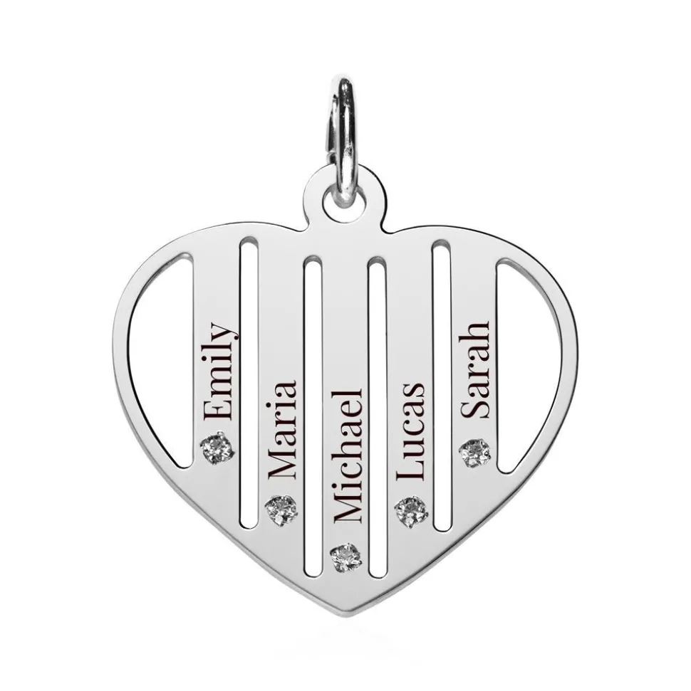 Herzanhänger aus Sterlingsilber Zirkonia, gravierbar SP0984SL