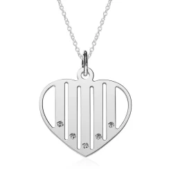 Herzanhänger aus Sterlingsilber Zirkonia, gravierbar SP0984SL