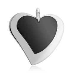 Herzanhänger bicolor Edelstahl gravierbar P5184SL