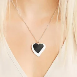 Herzanhänger bicolor Edelstahl gravierbar P5184SL