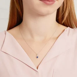 Herzanhänger Diamanten Saphire 0,25 ct gesamt DP0153SL