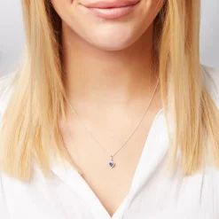 Herzanhänger Diamanten Saphire 0,25 ct gesamt DP0153SL