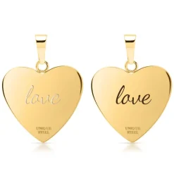 Herzanhänger Edelstahl vergoldet mit 26 Steinen P5151SL