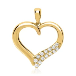 Herz-Anhänger Gelbgold mit 14 Diamanten 0,11 ct. BDP0013-14KGSL
