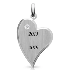 Herzförmiger Sterlingsilber ID-Anhänger Diamant SP0837SL