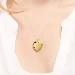 Herzförmiges Medaillon aus 14K Gold gravierbar GP0304SL