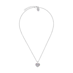Herzkette für Mädchen aus 925er Silber mit Emaille 2031156