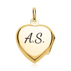 Herz-Medaillon blauer Stein vergoldet gravierbar SP0775SL