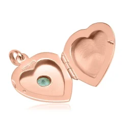 Herz-Medaillon mit blauem Stein rosé gravierbar SP0776SL