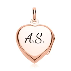 Herz-Medaillon mit blauem Stein rosé gravierbar SP0776SL