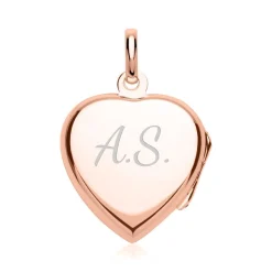 Herz-Medaillon mit blauem Stein rosé gravierbar SP0776SL