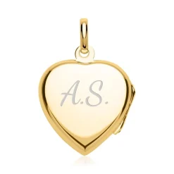 Herz-Medaillon mit Steinbesatz und Gravuroption SP0773SL