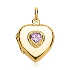 Herz-Medaillon mit Steinbesatz und Gravuroption SP0773SL