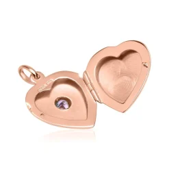 Herz-Medaillon rosé mit Steinbesatz Gravuroption SP0774SL