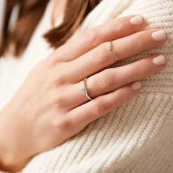 Herzring für Damen aus 925er Silber mit Zirkonia SR0490SL