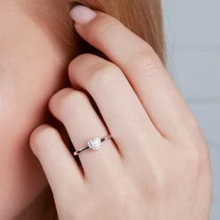 Herzring für Damen aus 925er Silber mit Zirkonia SR0490SL