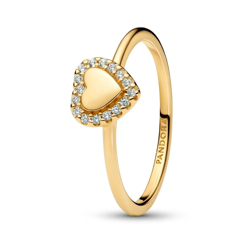 Herzring für Damen, IP Gold, Timeless, gravierbar 163801C01