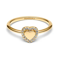 Herzring für Damen, IP Gold, Timeless, gravierbar 163801C01