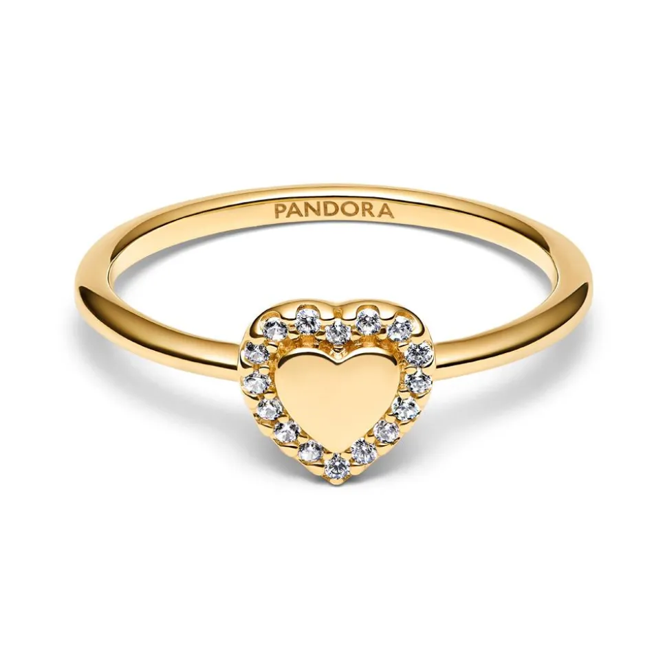 Herzring für Damen, IP Gold, Timeless, gravierbar 163801C01