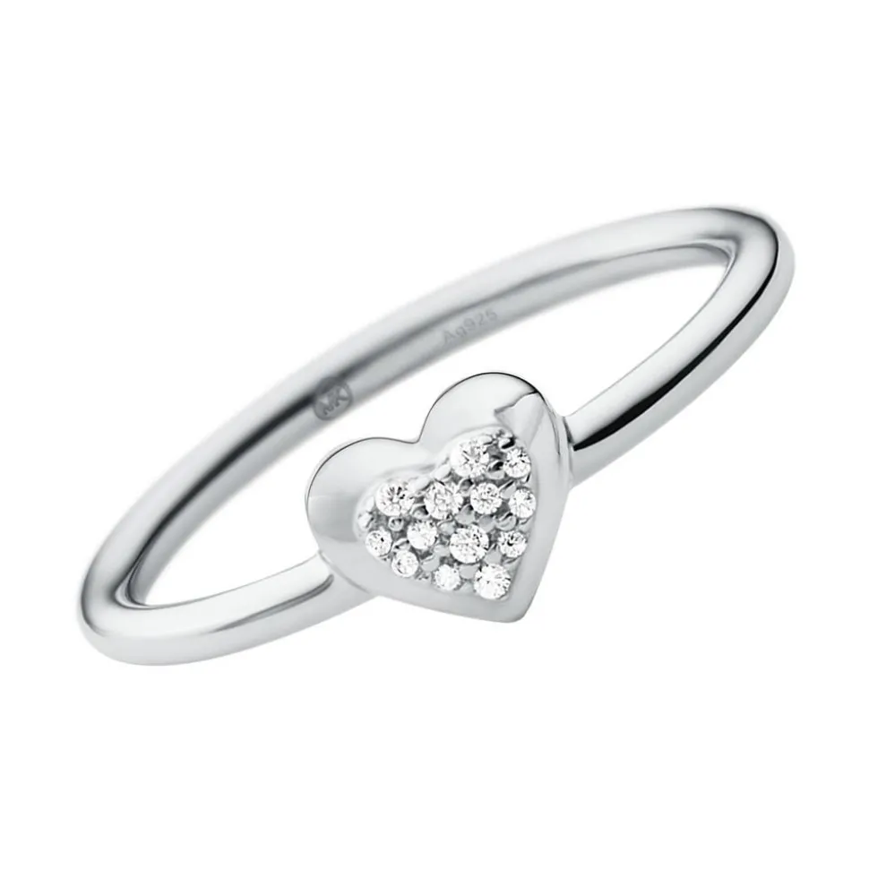 Herzring Premium für Damen aus 925er Silber, Zirkonia MKC1461AN040