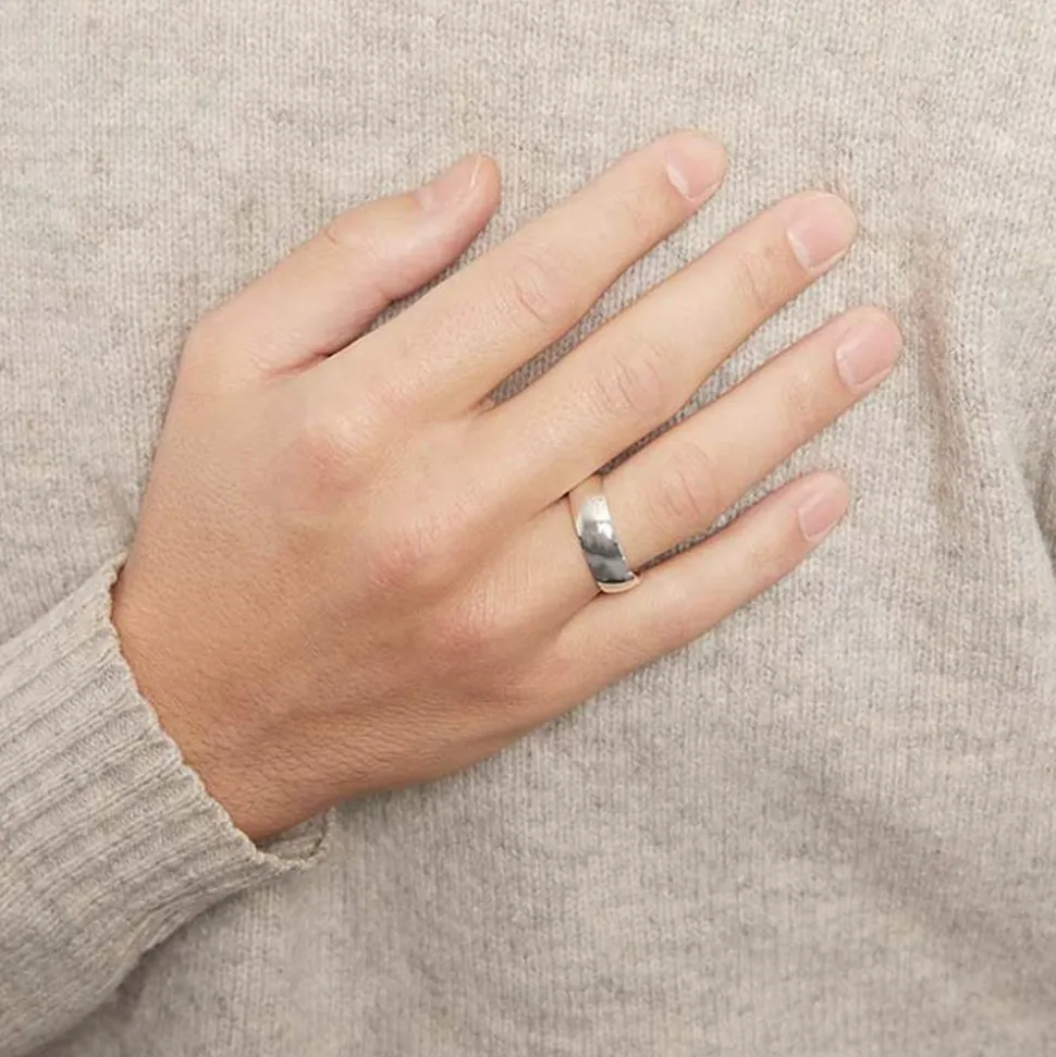 Hochglanzpolierter 925 Silberring 7mm R8539SL