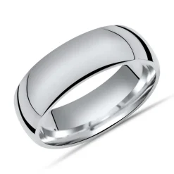 Hochglanzpolierter 925 Silberring 7mm R8539SL