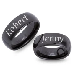 Hochwertige Keramik Eheringe mit Lasergravur KR0004lg