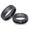 Hochwertige Keramik Eheringe mit Lasergravur KR0001lg