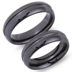 Hochwertige Keramik Eheringe mit Lasergravur KR0006lg